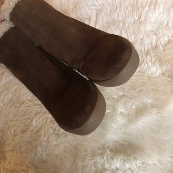 Aquatalia Christen Suede Shearling Wedge Bootie - Picture 4 of 11